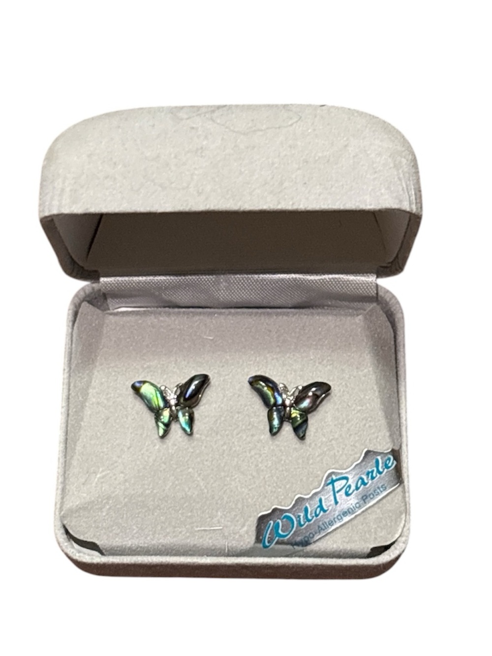 Wild Pearl Abalone Butterfly Stud Earrings - Picture 4 of 4